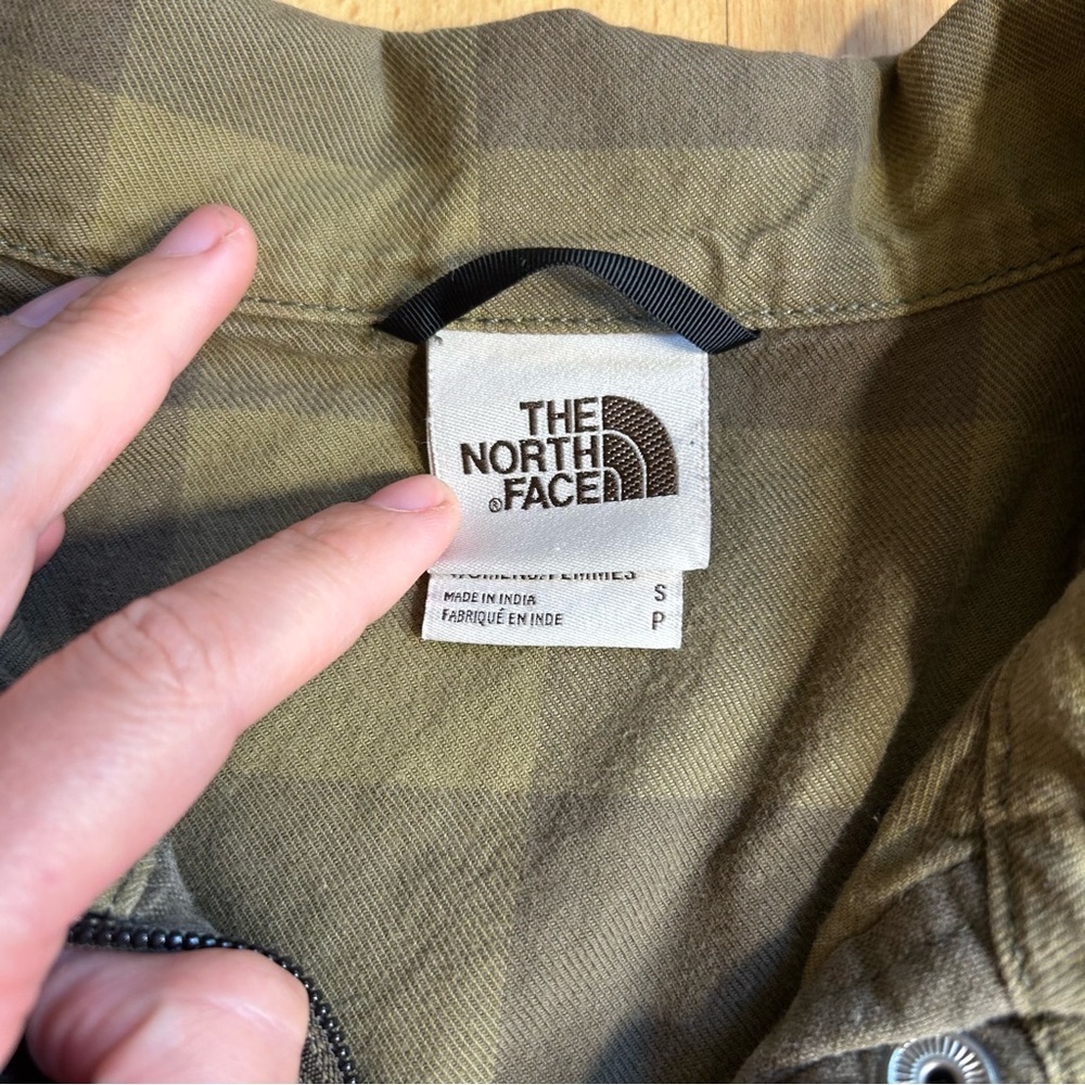The North Face Utility Flannel Lined Cargo Chore Jacket Olive Green SM‎ - Picture 3 of 11
